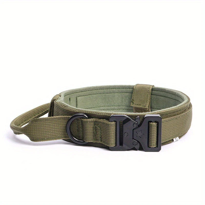 Tactische hondenhalsband nylon | Verstelbaar | Stevige kunststof gesp | D-ring voor riembevestiging | Geschikt voor middelgrote en grote honden | Camouflagemotief - Image 11