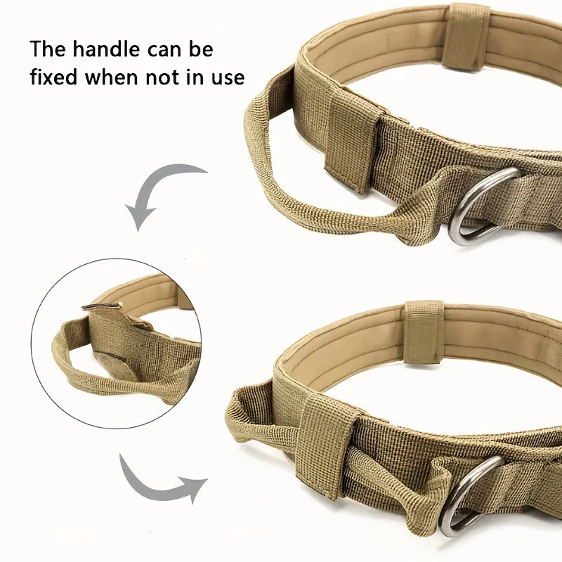 Tactische hondenhalsband nylon | Verstelbaar | Stevige kunststof gesp | D-ring voor riembevestiging | Geschikt voor middelgrote en grote honden | Camouflagemotief - Image 2