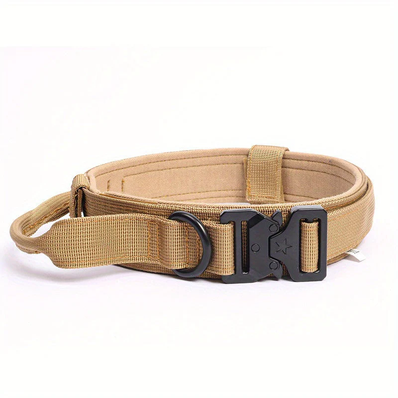 Tactische hondenhalsband nylon | Verstelbaar | Stevige kunststof gesp | D-ring voor riembevestiging | Geschikt voor middelgrote en grote honden | Camouflagemotief - Image 5