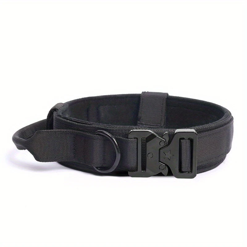 Tactische hondenhalsband nylon | Verstelbaar | Stevige kunststof gesp | D-ring voor riembevestiging | Geschikt voor middelgrote en grote honden | Camouflagemotief - Image 6