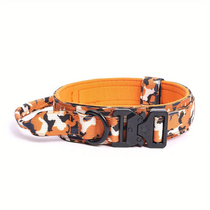 Tactische hondenhalsband nylon | Verstelbaar | Stevige kunststof gesp | D-ring voor riembevestiging | Geschikt voor middelgrote en grote honden | Camouflagemotief - Image 7