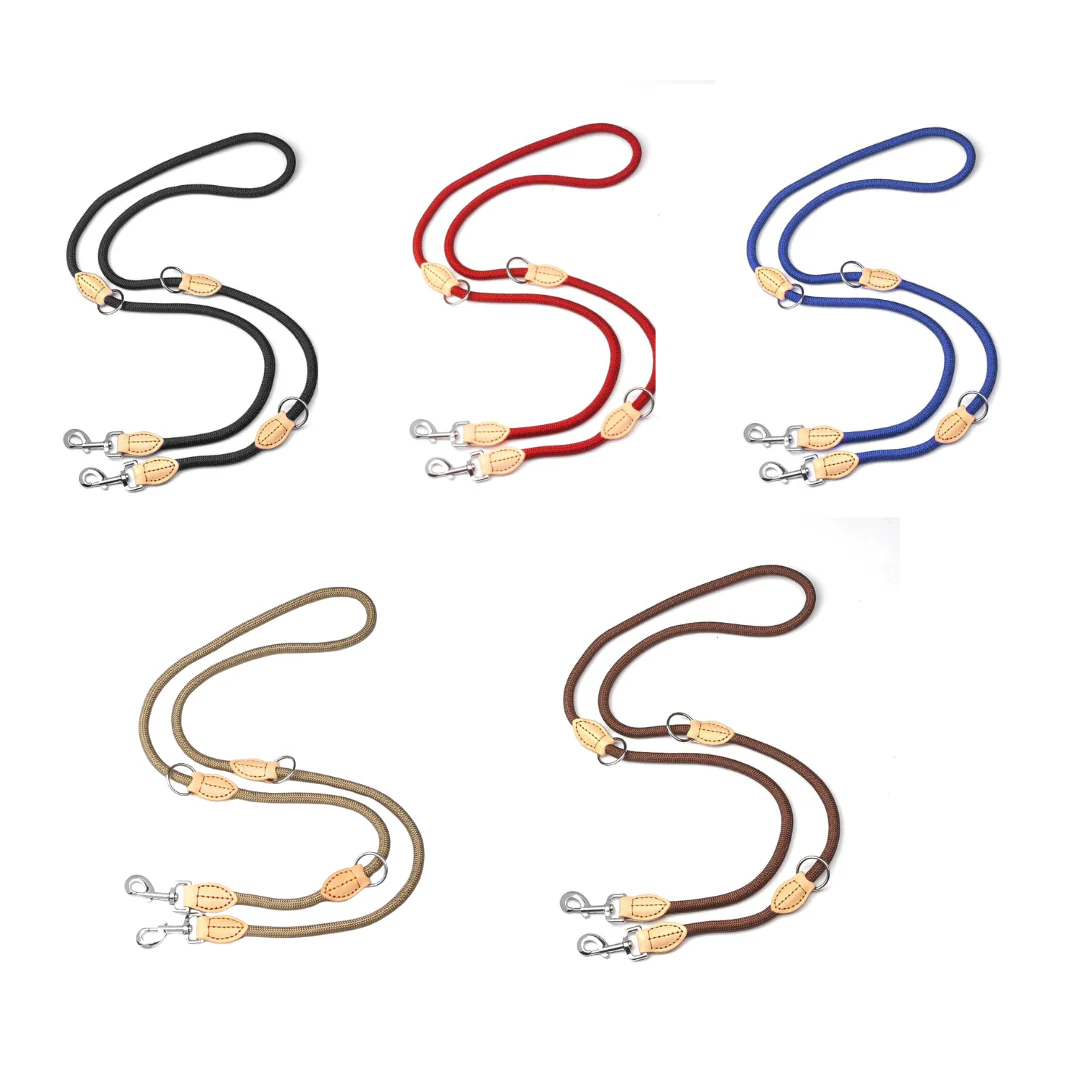 Hands-Free Nylon Riem | Verstelbare Dubbele Riem voor Honden | Antiklitontwerp | Comfortabele Grip voor Grote Honden | Ideaal voor Wandelen met Twee Honden - Image 3