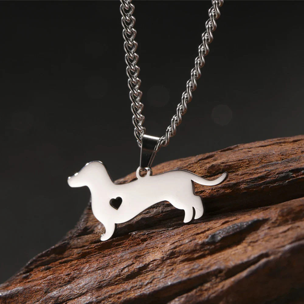 Dachshund Ketting voor Dames & Kinderen | RVS Hondenhanger | Sausage Dog Sieraad | Perfect Cadeau voor Dierenliefhebbers | Zilver Goud | 45+5cm - Image 2