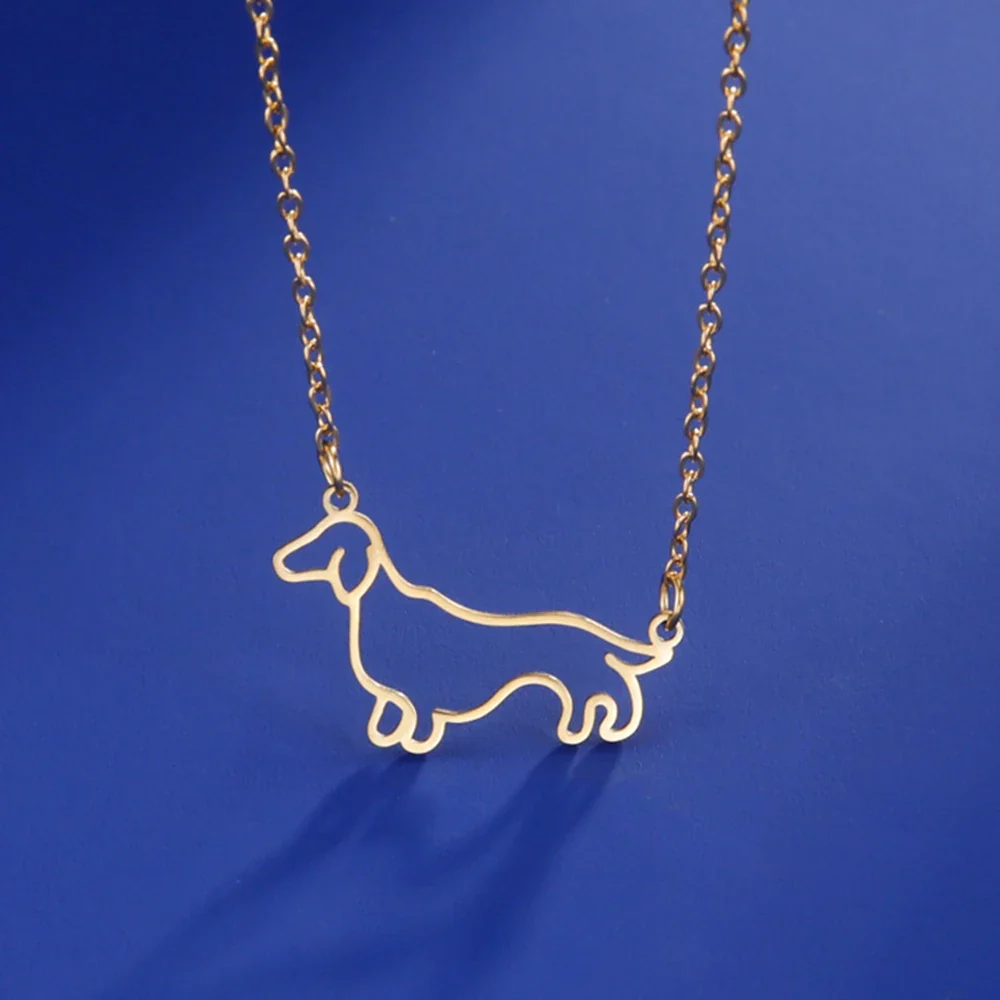 Teckel ketting voor dames en kinderen | Schattige RVS hanger hondje | Gift voor hondenliefhebbers | Sausage dog sieraden | Verstelbaar 45+5cm | Goud of staal - Image 2