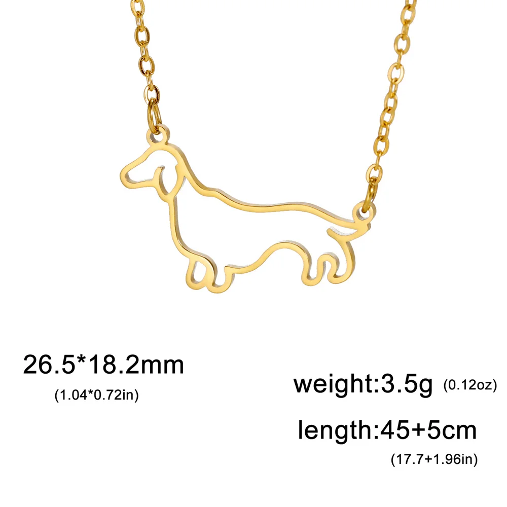 Teckel ketting voor dames en kinderen | Schattige RVS hanger hondje | Gift voor hondenliefhebbers | Sausage dog sieraden | Verstelbaar 45+5cm | Goud of staal - Image 3