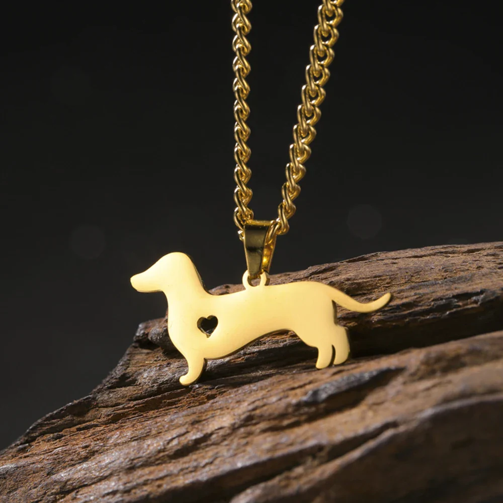 Dachshund Ketting voor Dames en Kinderen | RVS Hondenhanger | Sausage Dog Sieraad | Origineel Dierenvriend Cadeau | My Shape | 45+5cm | Goud/Zilver - Image 3