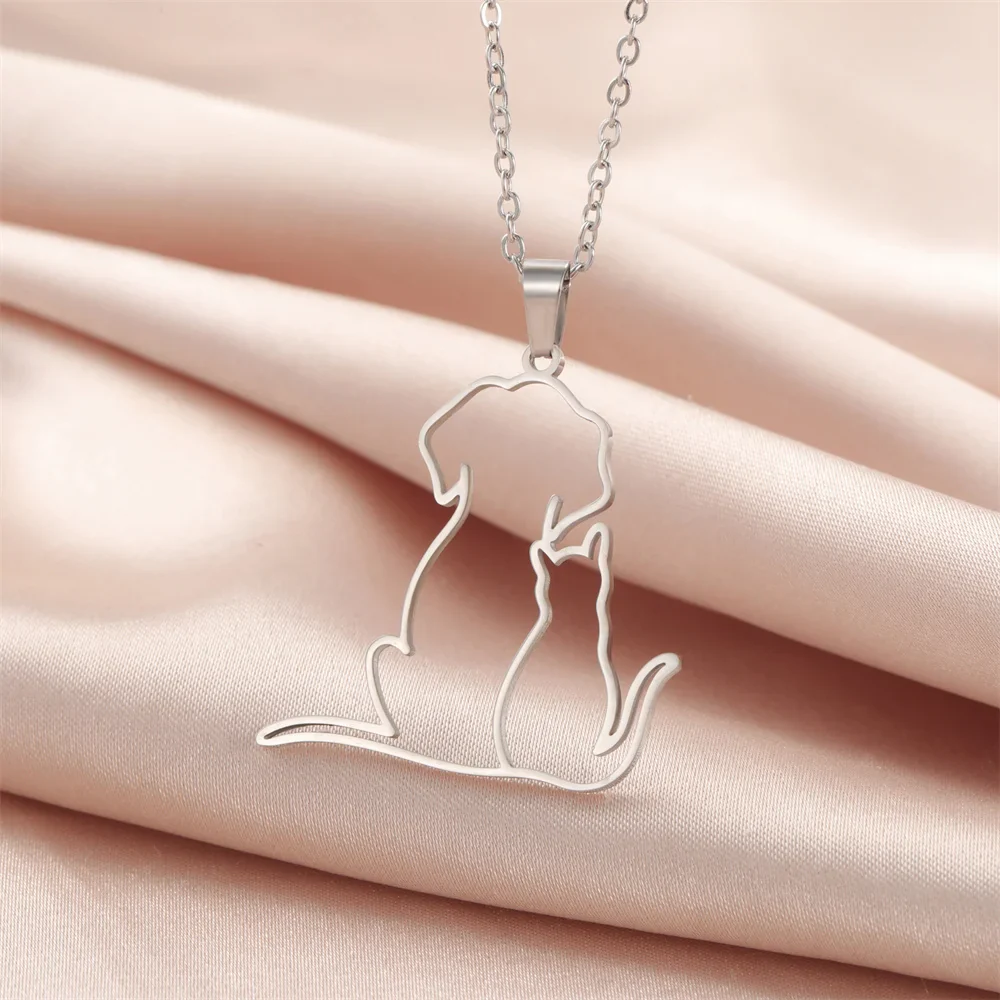 My Shape Dierenvriend Hanger Ketting | Roestvrijstalen Kat & Hond Sieraad | Dames & Meisjes | Cadeau voor Huisdierliefhebbers | 45cm Verstelbaar | Allergievrij | Goud & Zilver - Image 5