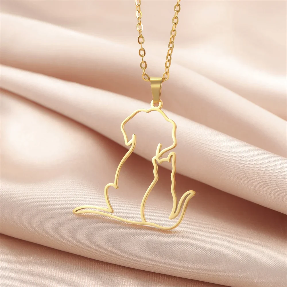 Dierenhanger Ketting voor Dames | Roestvrijstalen Kat & Hond Sieraad | Huisdier Vrienden | Cadeau voor Dierenliefhebbers | Hypoallergeen & Roestvrij | Verstelbare Schakelketting 45+5cm - Image 6