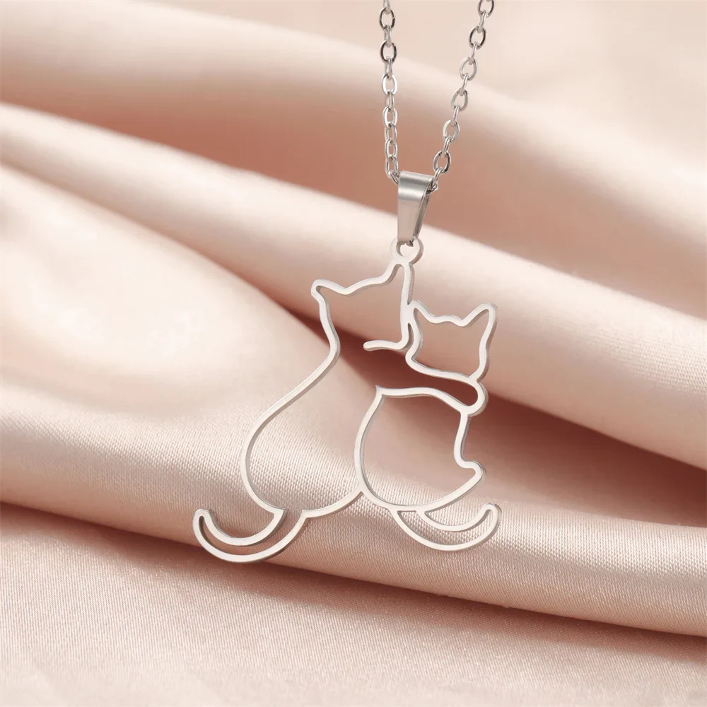Honden en Katten Ketting voor Dames | Roestvrijstalen Dierenhanger | Sieraden Cadeau voor Huisdierenliefhebbers | Verstelbare RVS Ketting 45+5cm | Anti-allergisch & Duurzaam - Image 4