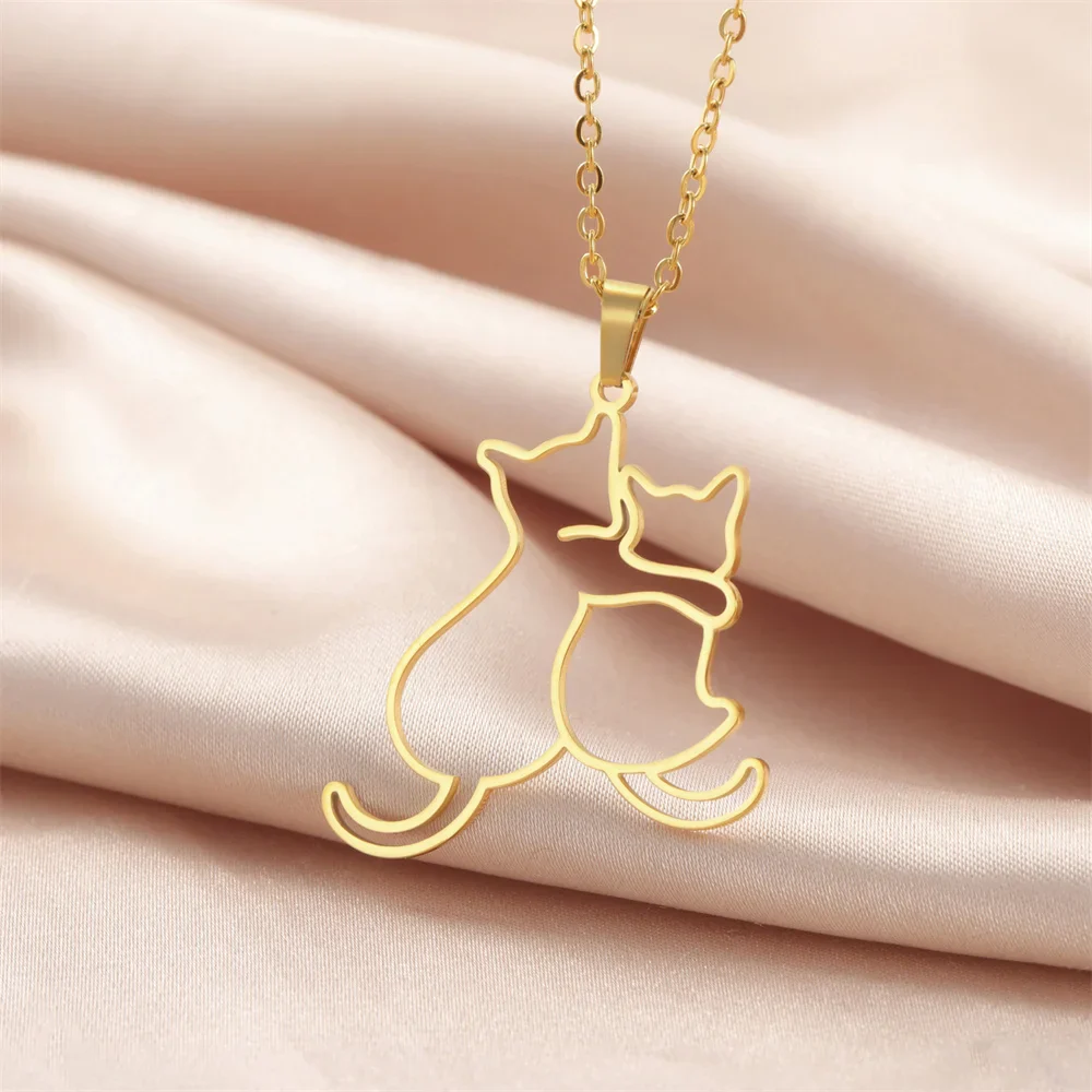 Honden en Katten Keten voor Dames | Roestvrijstalen Dieren Hanger Ketting | Sieraad Cadeau voor Huisdierliefhebbers | Verstelbare 45cm | Anti-allergisch - Image 4
