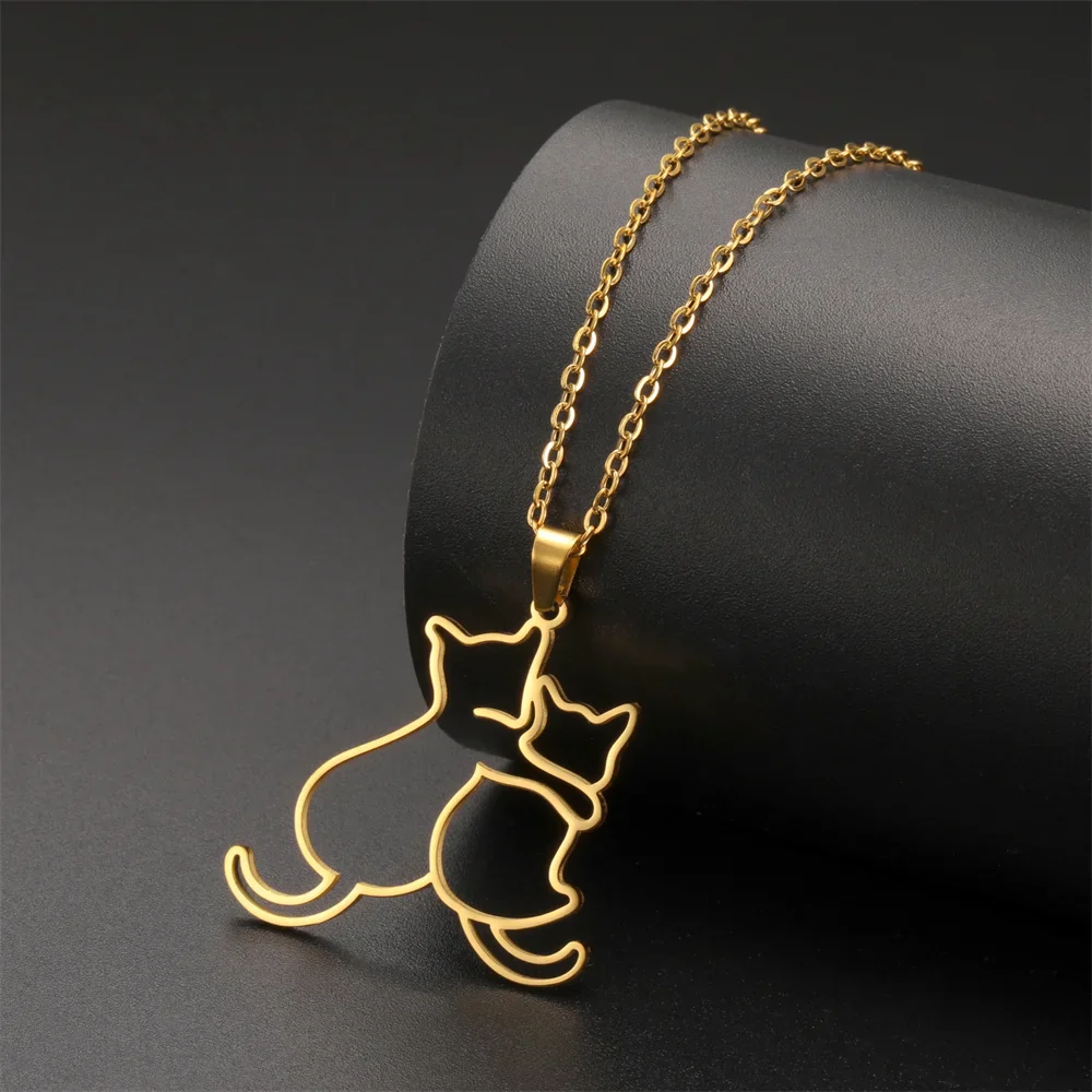 Honden en Katten Keten voor Dames | Roestvrijstalen Dieren Hanger Ketting | Sieraad Cadeau voor Huisdierliefhebbers | Verstelbare 45cm | Anti-allergisch - Image 5