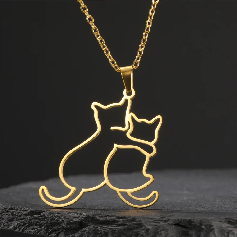 Honden en Katten Ketting voor Dames en Meisjes | Roestvrij Staal Dierenhanger | Sieraden Cadeau voor Huisdier Liefhebbers | My Shape | 45+5cm | Anti-allergisch | Fashion Accessoire - Image 2