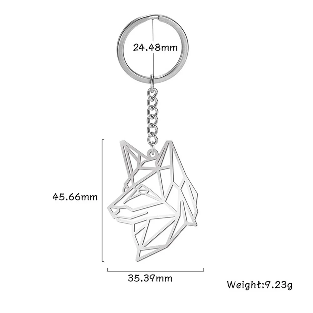Wolf Sleutelhanger Roestvrij Staal | Punk Dier Sleutelhouder | Cadeau voor Kinderen & Mannen | Stoer Wolf Hanger Sleutelhanger | My Shape Unisex Mode Accessoire - Image 2
