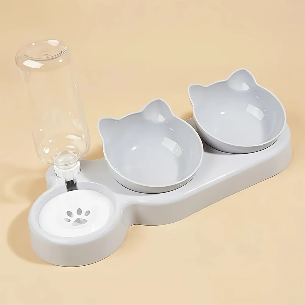 Antislip Kattenvoerbak Schuin Design | Automatische Drinkbak | Beschermt Nek | Gemaakt van PP | Voor Katten | Zonder Batterij - Image 10