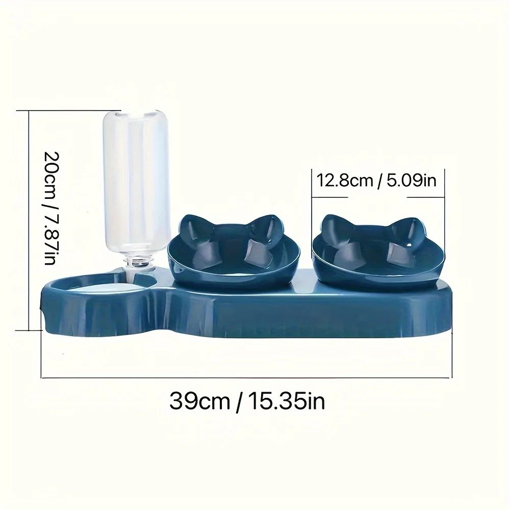 Antislip Kattenvoerbak Schuin Design | Automatische Drinkbak | Beschermt Nek | Gemaakt van PP | Voor Katten | Zonder Batterij - Image 12