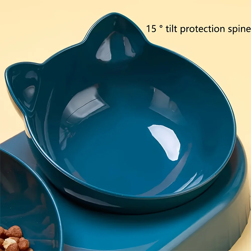 Antislip Kattenvoerbak Schuin Design | Automatische Drinkbak | Beschermt Nek | Gemaakt van PP | Voor Katten | Zonder Batterij - Image 3