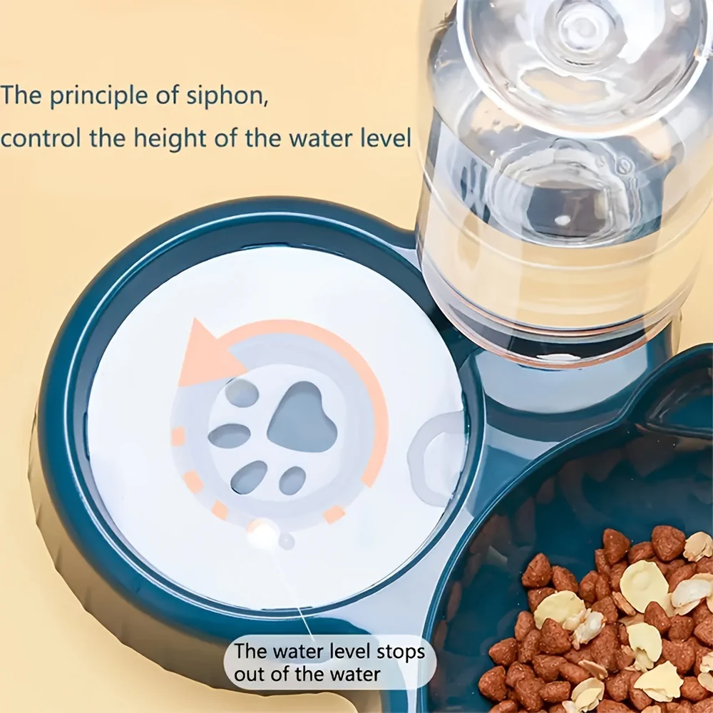 Antislip Kattenvoerbak Schuin Design | Automatische Drinkbak | Beschermt Nek | Gemaakt van PP | Voor Katten | Zonder Batterij - Image 4