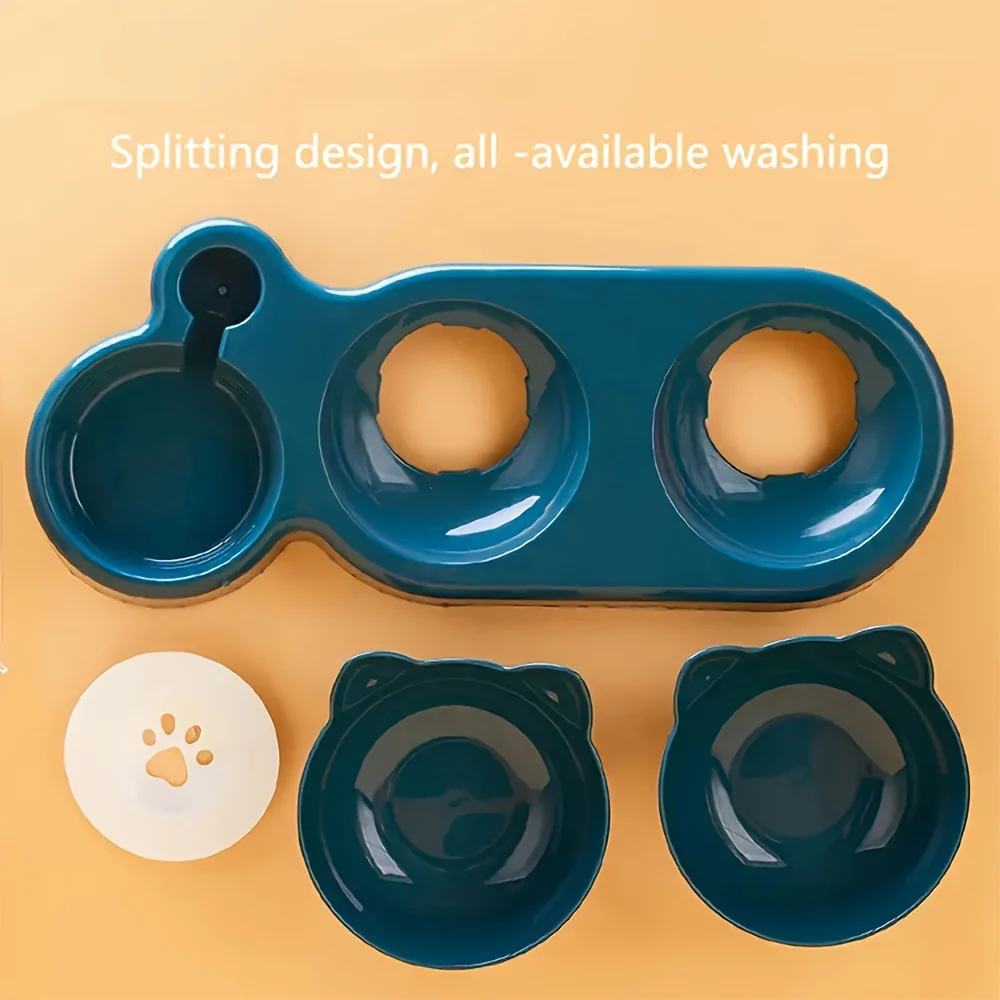 Antislip Kattenvoerbak Schuin Design | Automatische Drinkbak | Beschermt Nek | Gemaakt van PP | Voor Katten | Zonder Batterij - Image 5