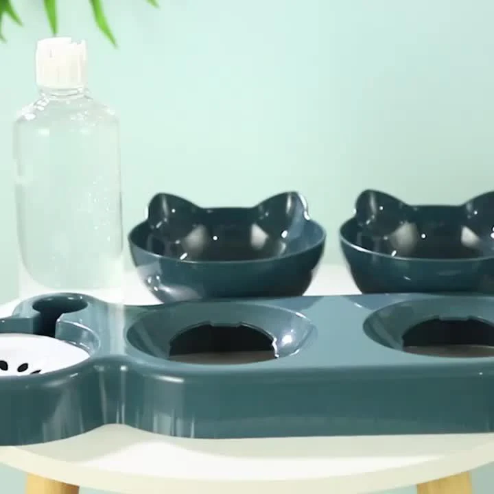 Antislip Kattenvoerbak Schuin Design | Automatische Drinkbak | Beschermt Nek | Gemaakt van PP | Voor Katten | Zonder Batterij - Image 7