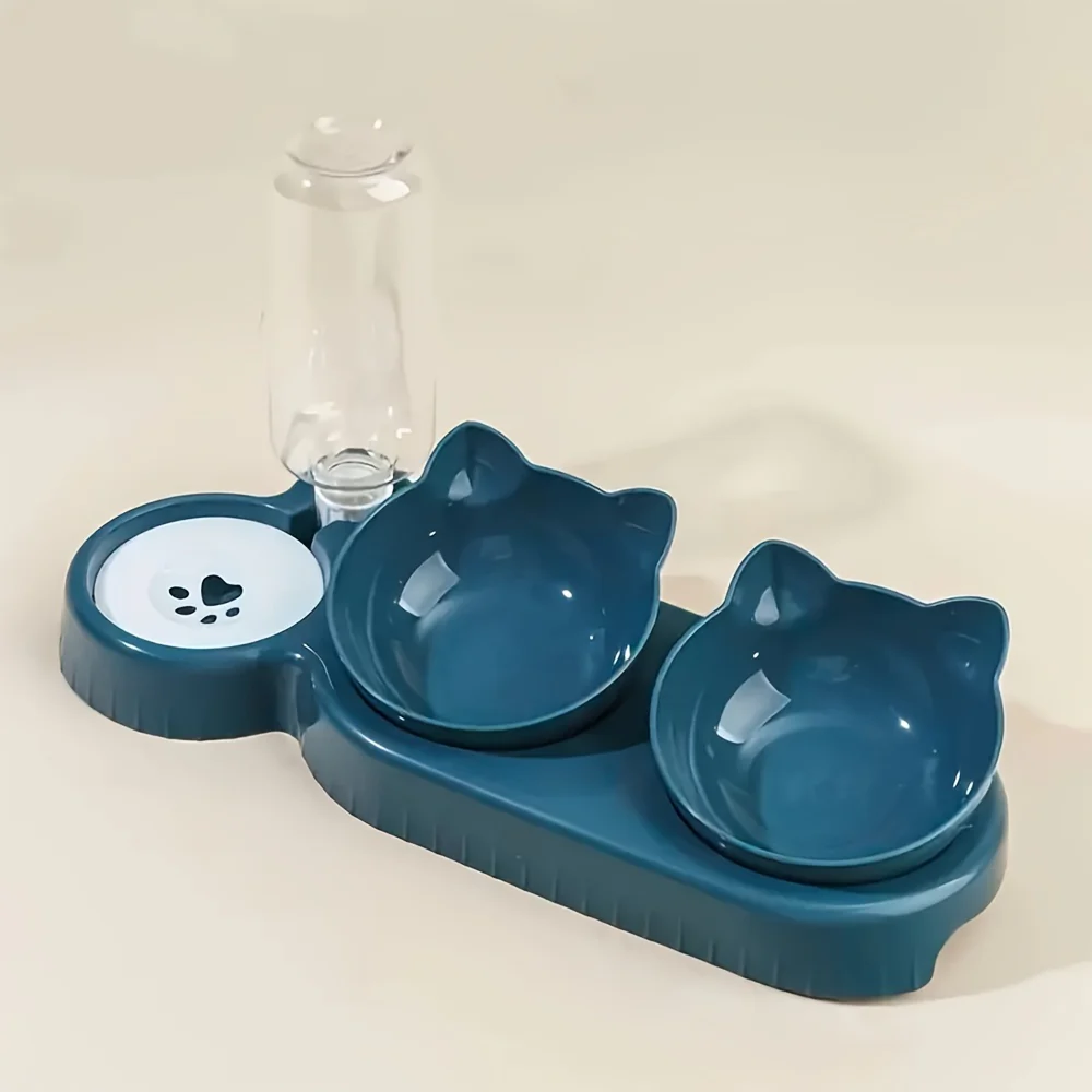 Antislip Kattenvoerbak Schuin Design | Automatische Drinkbak | Beschermt Nek | Gemaakt van PP | Voor Katten | Zonder Batterij - Image 8