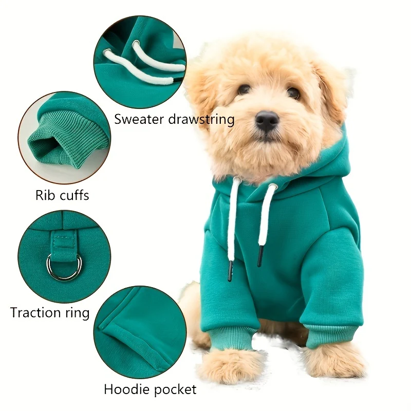 Hondentrui met capuchon | Geschikt voor Schnauzers | Pomeranians | Teddy honden | Pullover ontwerp | 65% katoen | Gebreide stof | Handwas | Ideaal voor kleine rassen | Gemaakt in Guangdong China - Image 5