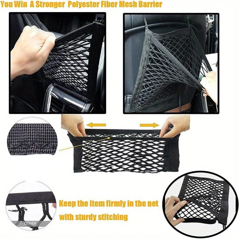 Universeel Autobeschermrek | Polyester Net & Organizer | Veiligheidsscheider voor Huisdieren & Baby's | Stretchbaar & Duurzaam | Perfecte - Image 4