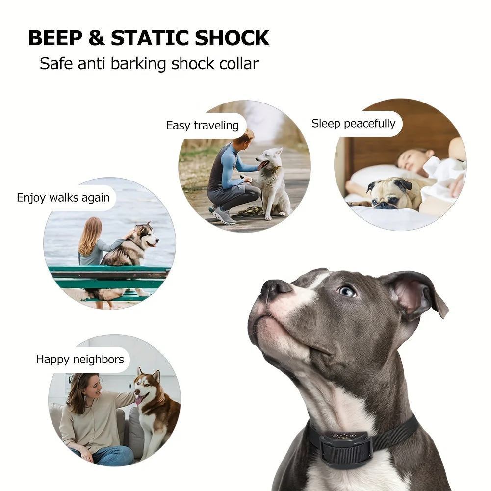 Oplaadbare hondenhalsband zonder schokfunctie | Vibratie- en piepmodi | USB-oplaadbaar | Verstelbaar voor kleine en grote honden | Comfortabele training - Image 9