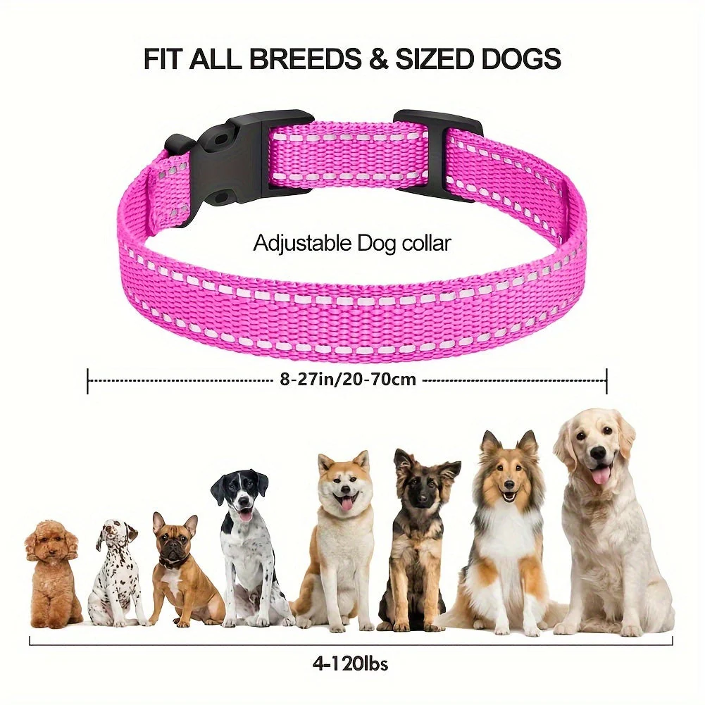 Oplaadbare vibrerende anti-blaf halsband voor honden | Verstelbaar nylon | Geen schokken | USB-oplaadbaar | Geschikt voor kleine en grote rassen | Lengte 20-70cm - Image 2