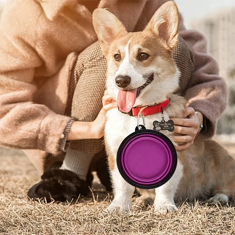 Opvouwbare voerbak voor honden en katten | Duurzaam TPR-rubber | Met karabijnhaak | Compact & lichtgewicht | Ideaal voor onderweg, reizen of wandelingen | Geschikt voor water en voer - Image 10