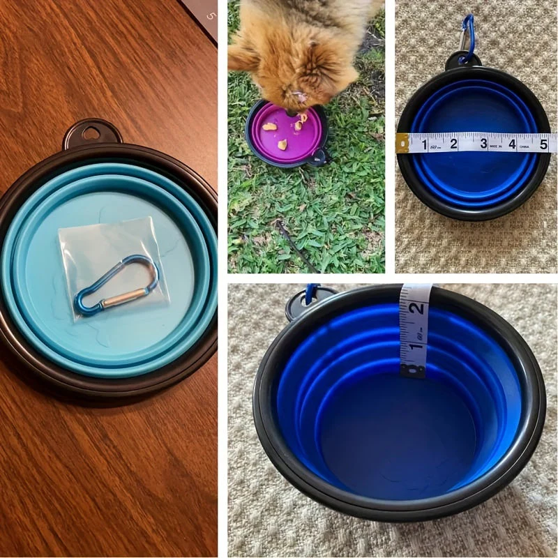 Opvouwbare voerbak voor honden en katten | Duurzaam TPR-rubber | Met karabijnhaak | Compact & lichtgewicht | Ideaal voor onderweg, reizen of wandelingen | Geschikt voor water en voer - Image 18