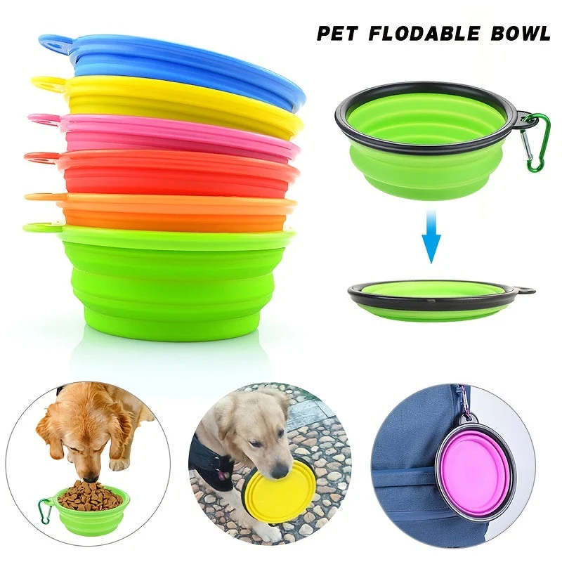 Opvouwbare voerbak voor honden en katten | Duurzaam TPR-rubber | Met karabijnhaak | Compact & lichtgewicht | Ideaal voor onderweg, reizen of wandelingen | Geschikt voor water en voer - Image 8