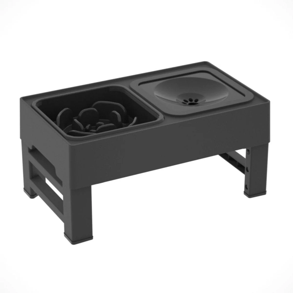 Verstelbare RVS Voerbak Honden & Katten | Hoogte 9-29cm | Anti-Tip & Opvouwbaar | Zwart/Grijs | Gemakkelijk Reinigbaar | Ideaal voor Huisdieren | Geschikt voor Automatische Voering - Image 12
