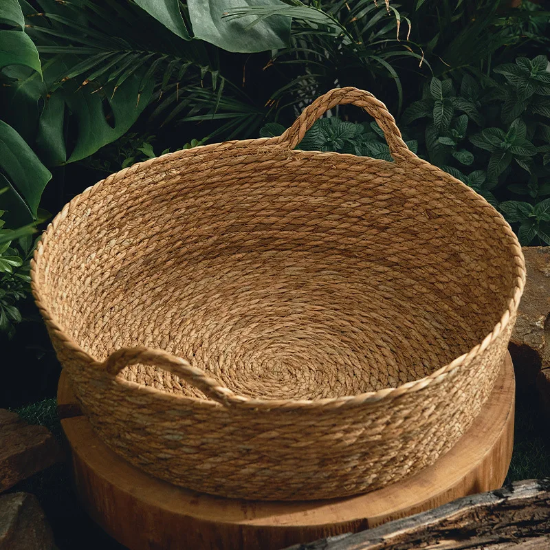 Ronde Rattan Mand | Ademend Huisdierenbed | Katten en Puppy's | Zomerkoel Bamboe Weefhuis | Comfortabel Slaaphol | Dierenvriendelijk ontwerp - Image 8