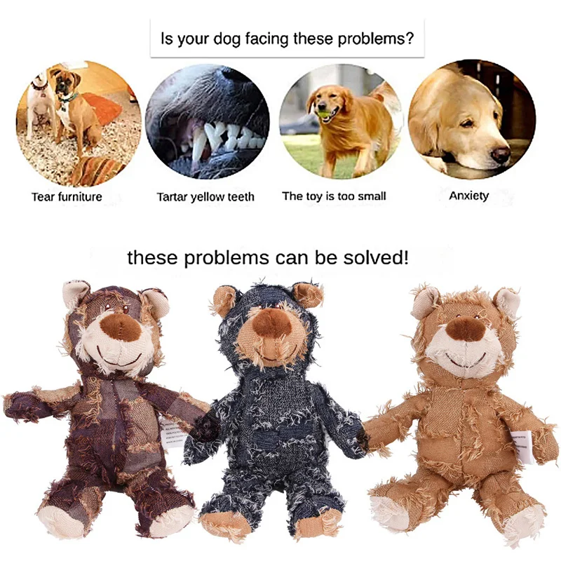 PawPlay Pluche Teddybeer met Pieper voor Kleine Honden | Ideaal voor Training en Plezier | Lichtgewicht en Duurzaam - Image 3