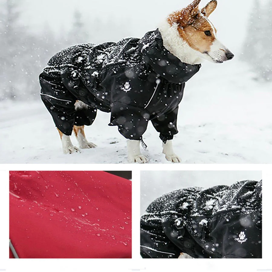 PawsGuard winter jumpsuit hond | Waterdicht hondenpak met reflecterende strips | Verstelbare warme honden overall voor optimale zichtbaarheid en comfort tijdens koude dagen - Image 4