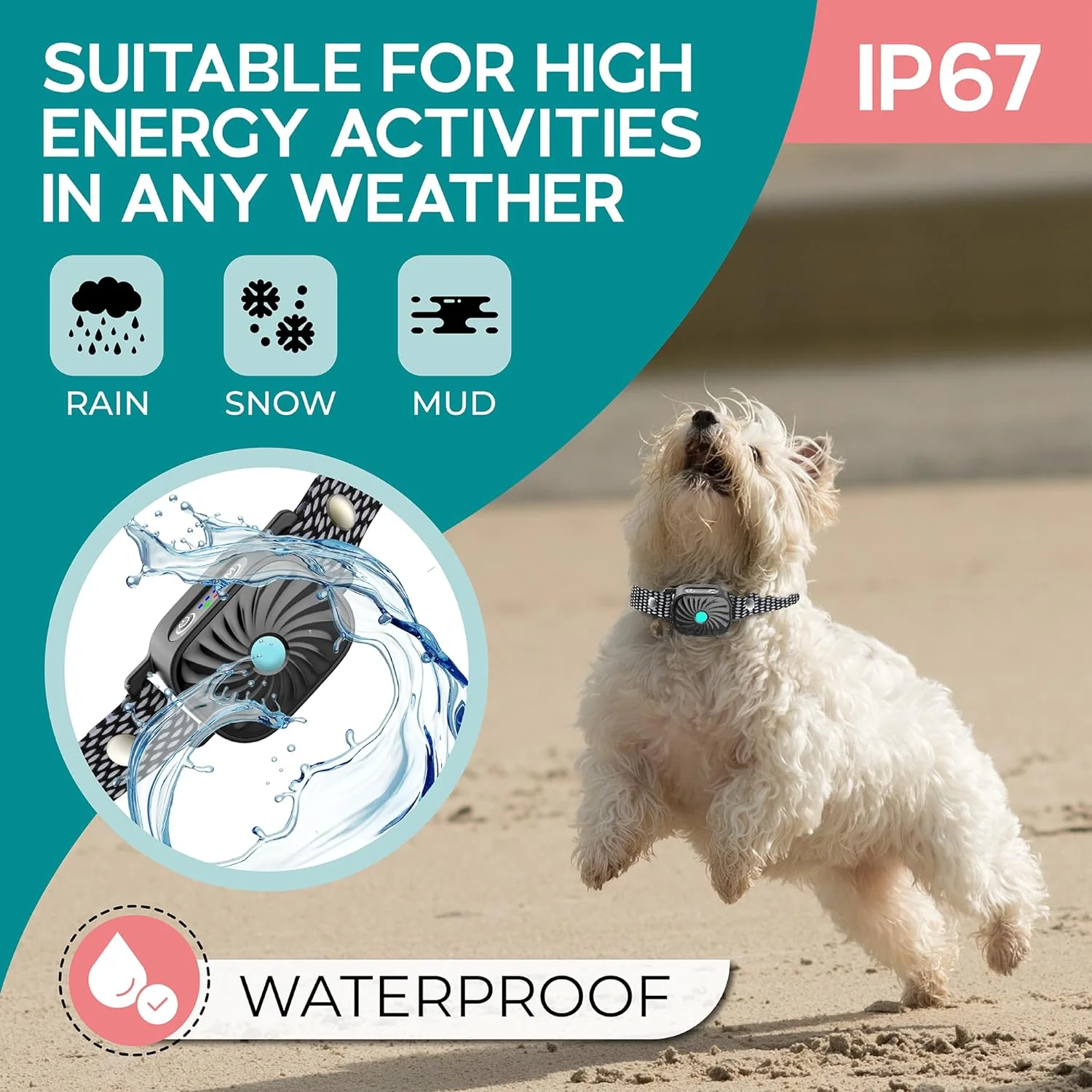 PawSilence anti-blaf halsband voor kleine honden | Verstelbare waterbestendige trainingshalsband tegen overmatig blaffen | Comfortabel en effectief in alle weersomstandigheden - Image 5