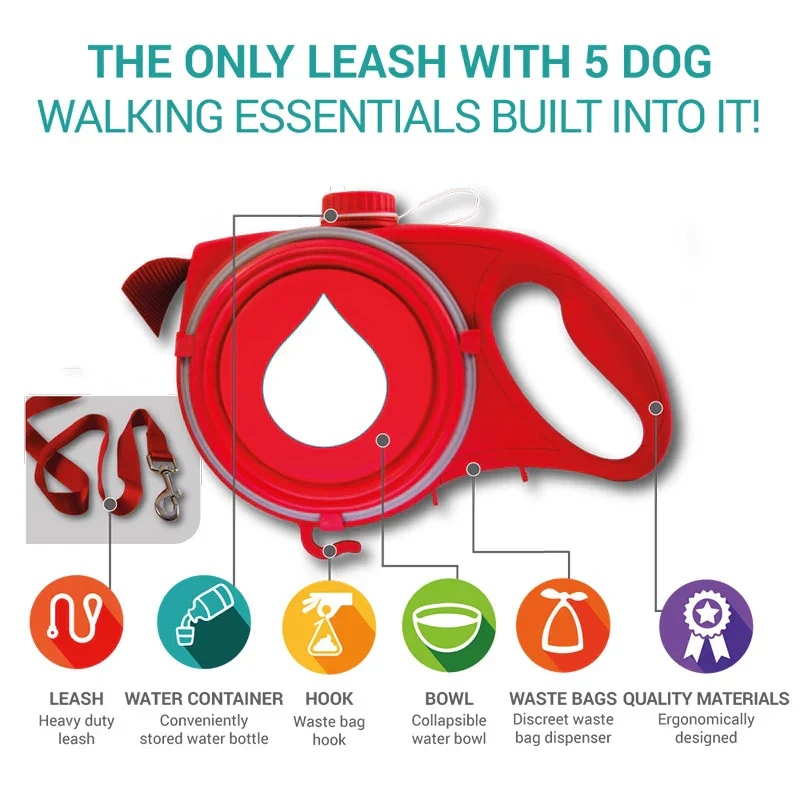 PawTrekker handsfree hondenuitlaatset | Met waterdispenser, afvalzakhouder en opbergvakje | Ideaal voor wandelen, trektochten en reizen - Image 7