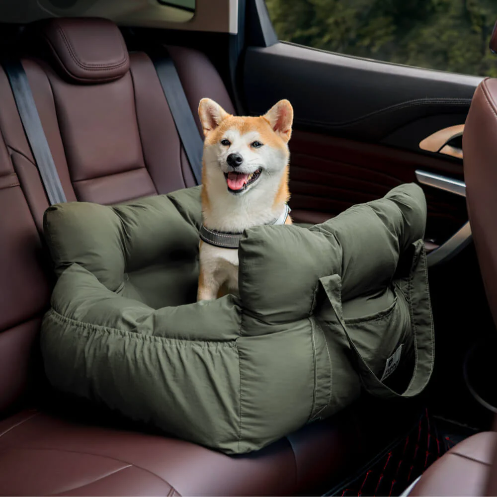 Nomadway | Veilig Hondenbed voor Auto | Zachte Pluche Binnenkant | Wasbare Afneembare Hoes | Praktische Zijzakken - Image 2