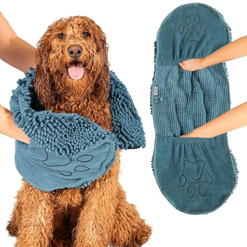 Chenille Huisdier Handdoek | Sneldrogend Absorberend | Geschikt voor Hond en Kat | Zacht Microfiber | Duurzaam en Comfortabel | Ideaal voor Dagelijkse Verzorging en Regenachtige Dagen | 53x22cm