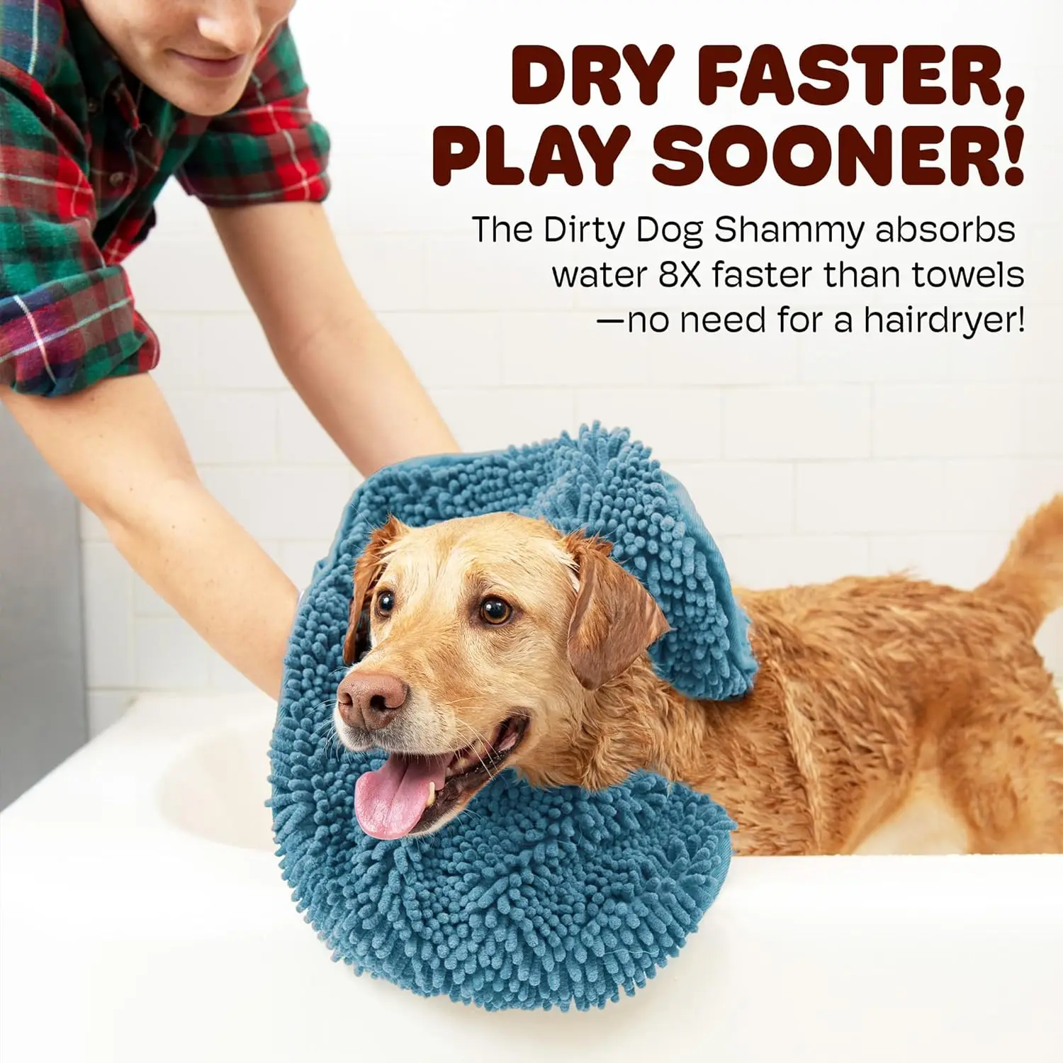Chenille Huisdier Handdoek | Sneldrogend Absorberend | Geschikt voor Hond en Kat | Zacht Microfiber | Duurzaam en Comfortabel | Ideaal voor Dagelijkse Verzorging en Regenachtige Dagen | 53x22cm - Image 3