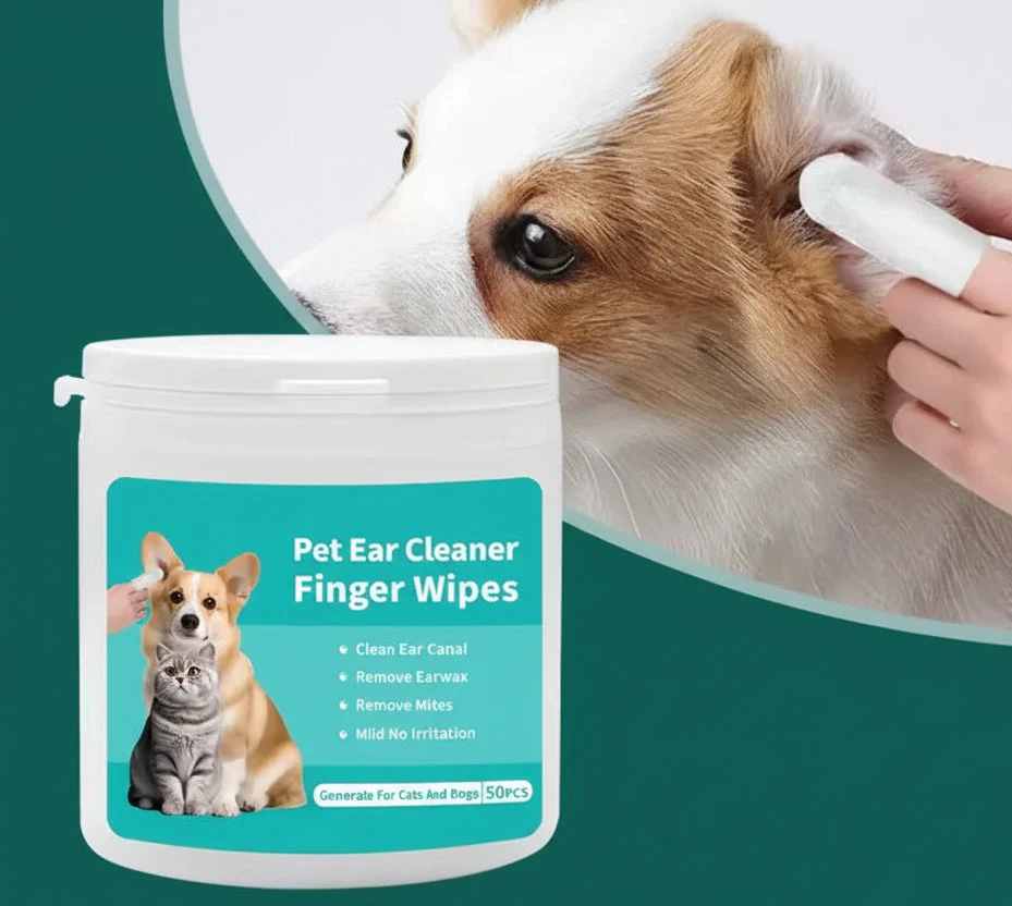 Oorreinigingsdoekjes voor huisdieren | Wegwerp | Vingerovertrek | Anti-Oormijt | Voor gevoelige oren | Huisdierenbenodigdheden | Geschikt voor honden en katten | Handen schoon | Veilig voor huisdieren