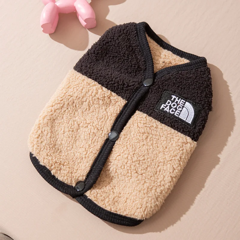 Huisdier Kledingstuk | Geborduurd Hond Kat Fleece Jasje | Herfst Winter Warm | Teddybeer Design | Mouwloos met Knopen - Image 7
