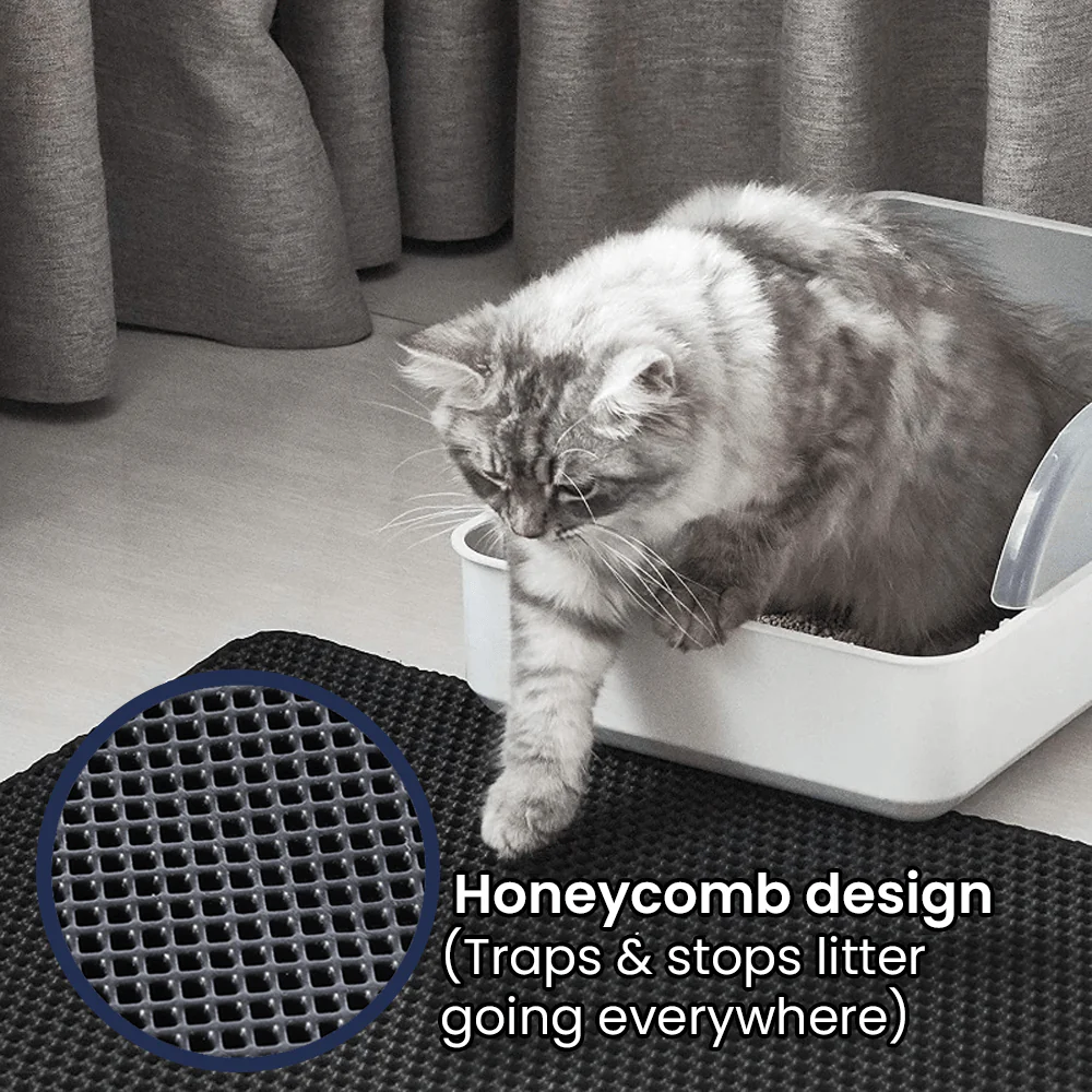 PetPurity Honingraat Kattenbakmat | Antislip EVA mat voor kattenbak | Vangt kattenbakvulling op | Waterdicht | Makkelijk schoon te maken | Diverse maten en en - Image 3