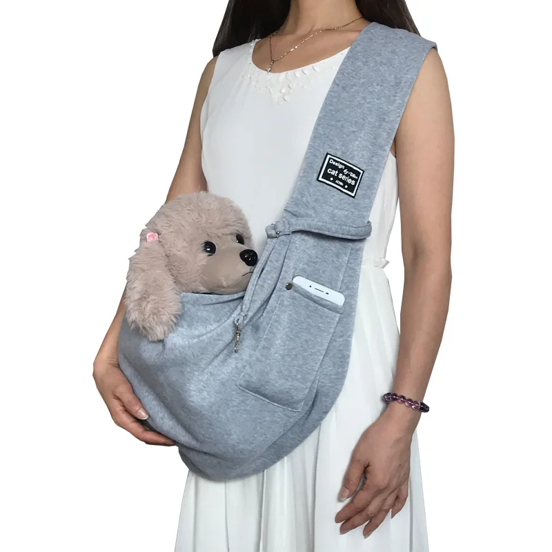 Comfortabele Outdoor Draagzak voor Kleine Huisdieren | Geschikt voor Chihuahua, Yorkie, Pommeren | Voorzien van Handige Opslagzak | Polyester met Enkele Schouderriem - Image 11