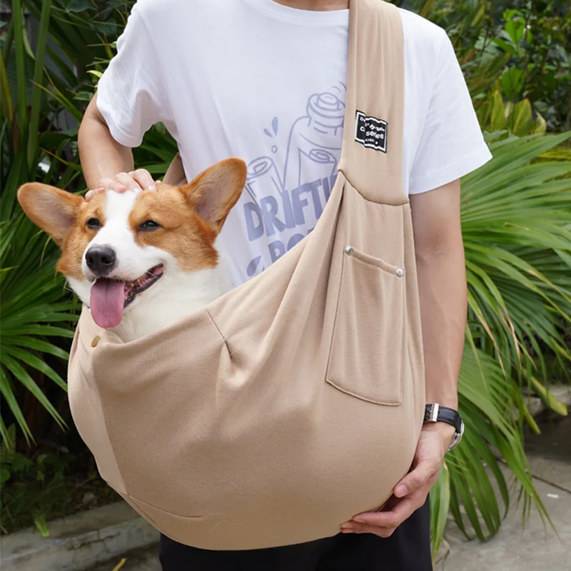 Comfortabele Outdoor Draagzak voor Kleine Huisdieren | Geschikt voor Chihuahua, Yorkie, Pommeren | Voorzien van Handige Opslagzak | Polyester met Enkele Schouderriem - Image 12