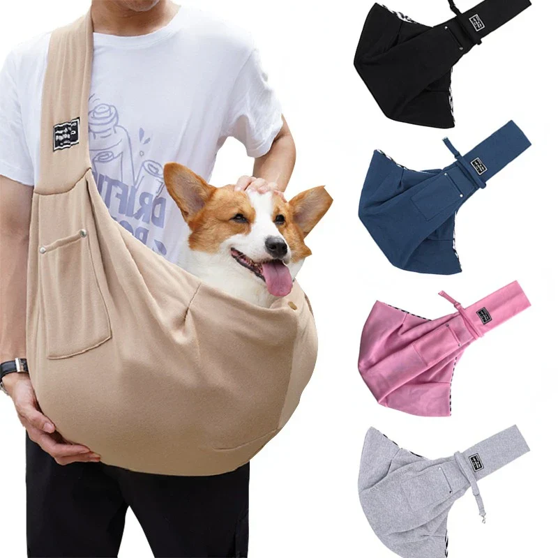 Comfortabele Outdoor Draagzak voor Kleine Huisdieren | Geschikt voor Chihuahua, Yorkie, Pommeren | Voorzien van Handige Opslagzak | Polyester met Enkele Schouderriem - Image 2