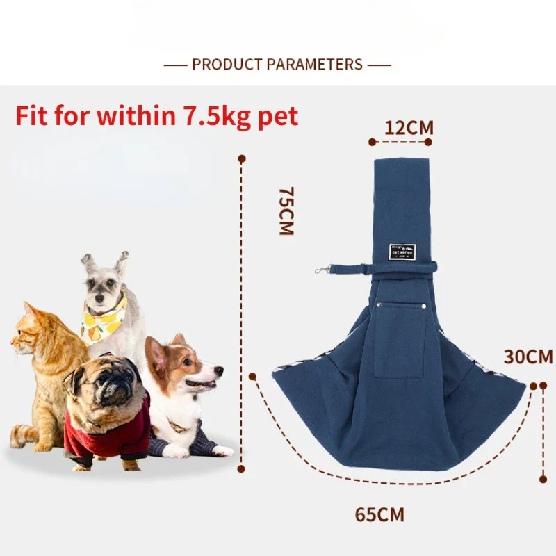 Comfortabele Outdoor Draagzak voor Kleine Huisdieren | Geschikt voor Chihuahua, Yorkie, Pommeren | Voorzien van Handige Opslagzak | Polyester met Enkele Schouderriem - Image 3
