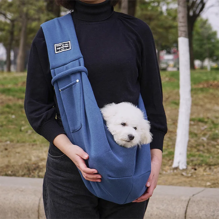 Comfortabele Outdoor Draagzak voor Kleine Huisdieren | Geschikt voor Chihuahua, Yorkie, Pommeren | Voorzien van Handige Opslagzak | Polyester met Enkele Schouderriem - Image 8