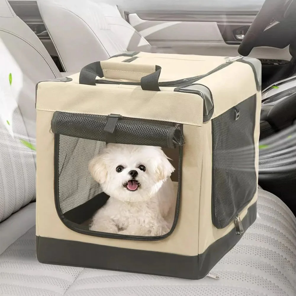 Draagbare Huisdierbench | Opvouwbare Reismand Kleine Honden & Katten | Ademende Mesh | Voor Binnen & Buiten | Lichtgewicht en Veilig | Geschikt voor Reizen, Camping of Dagelijks Gebruik | Hometravel
