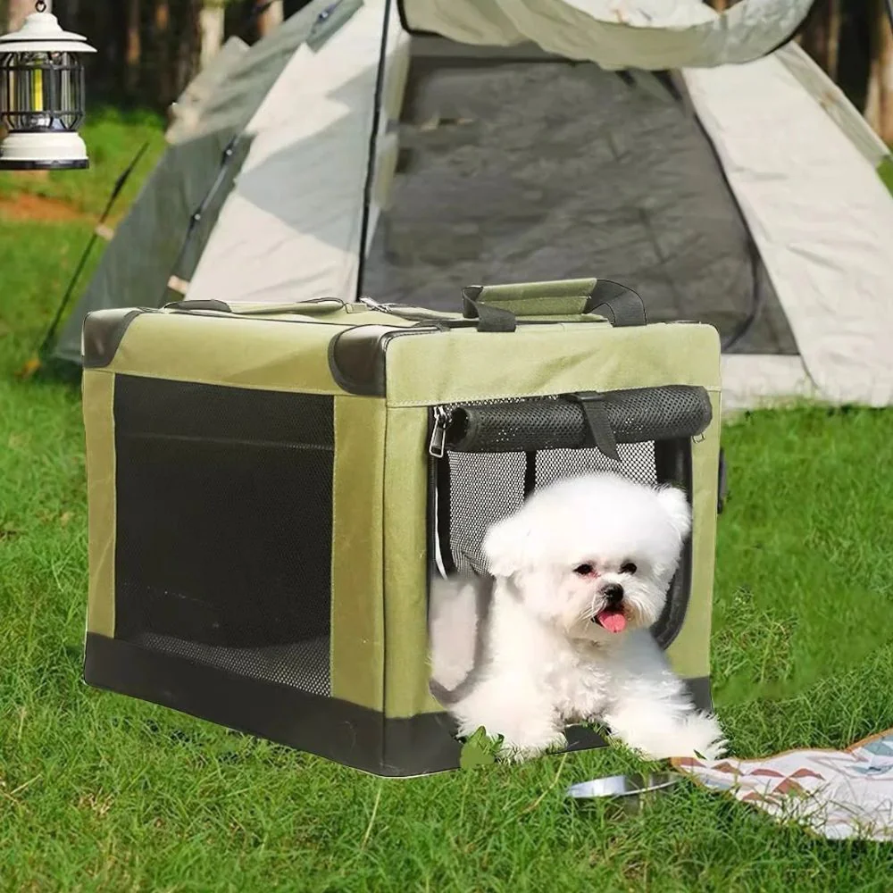 Draagbare Huisdierbench | Opvouwbare Reismand Kleine Honden & Katten | Ademende Mesh | Voor Binnen & Buiten | Lichtgewicht en Veilig | Geschikt voor Reizen, Camping of Dagelijks Gebruik | Hometravel - Image 2